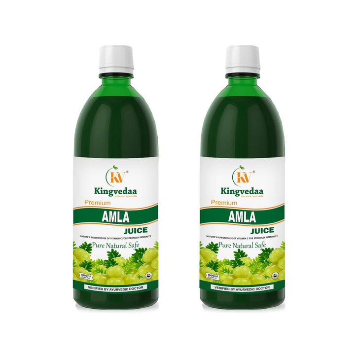 Kingvedaa Amla Juice 2 bottle pack premium Ayurvedic juice for immunity, digestion, hair and skin health made from natural amla